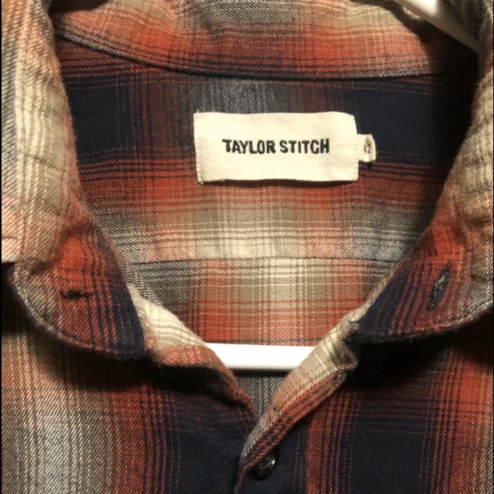 Taylor Stitch Red Shadow Plaid Flannel Shirt